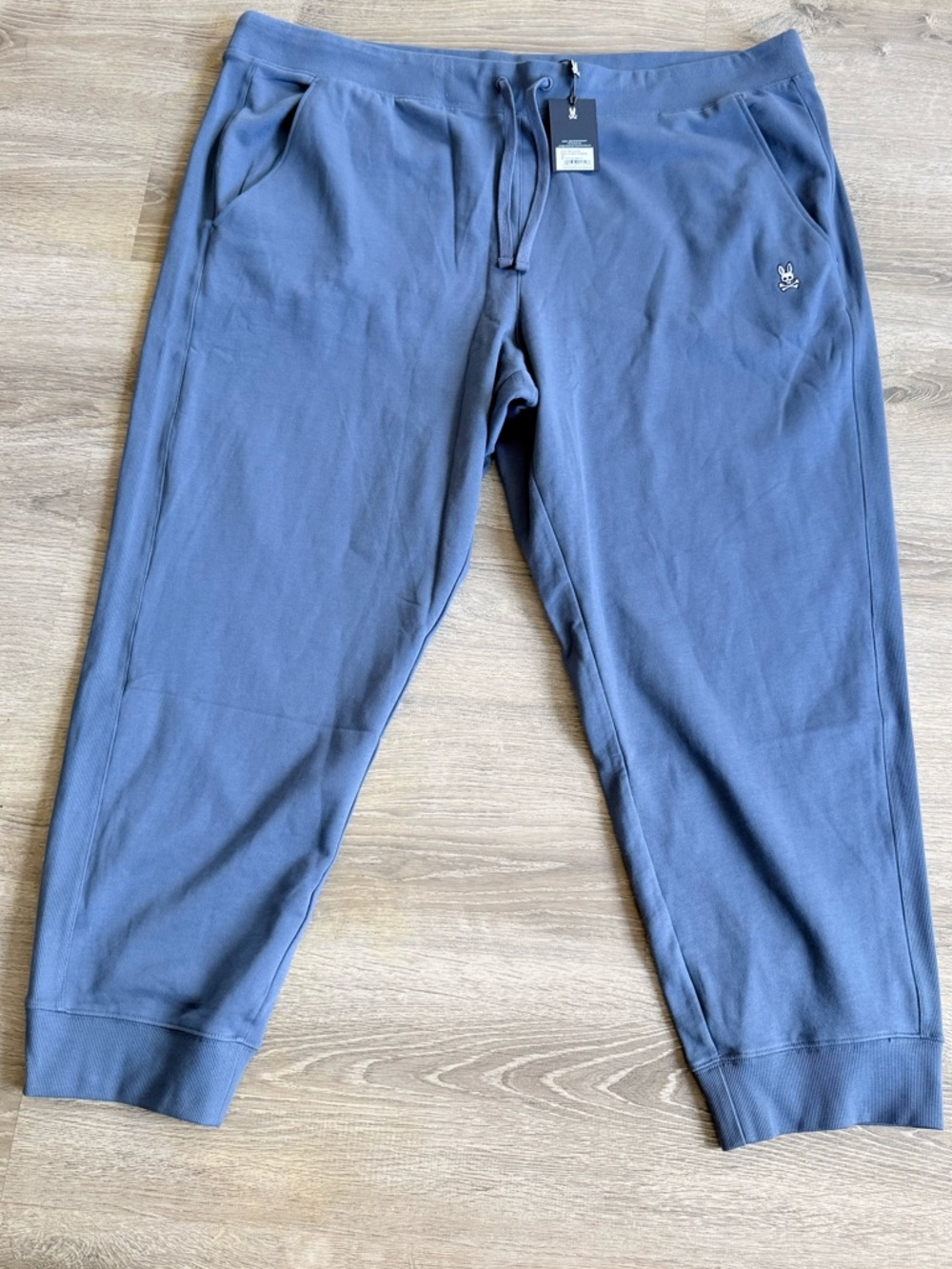 Psycho Bunny Men's Slate Blue Drawstring Joggers